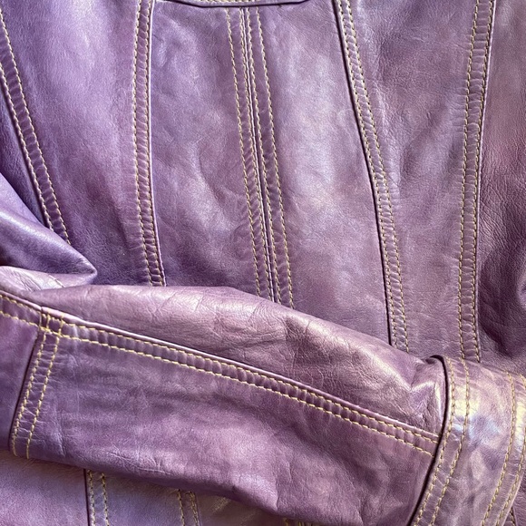 Danier Purple Leather Jacket - Picture 6 of 7